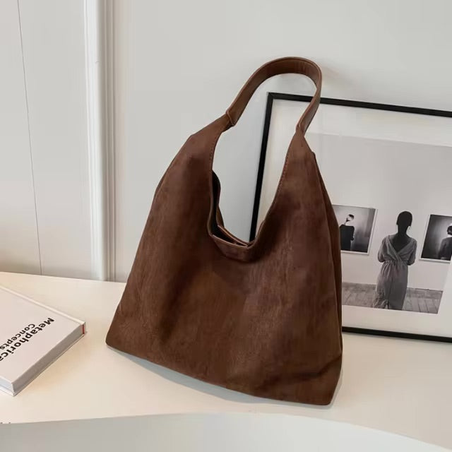 Women's suede shoulder bag