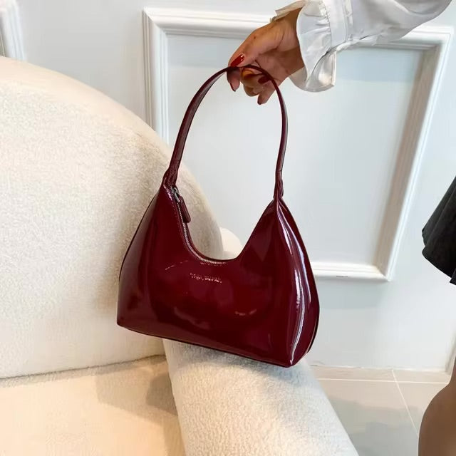 Women's patent leather tote bag